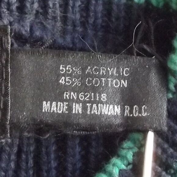 FIA ITALIA Sweater, M, Blue/White/Green stripes, Crested, Pullover, crew neck - Picture 11 of 11